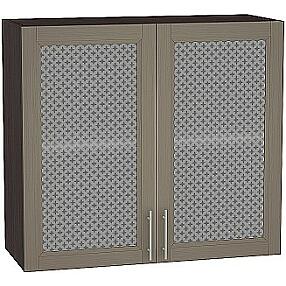 Шкаф верхний с 2-мя остекленными дверцами Сканди В 809 Cappuccino Wood-Венге