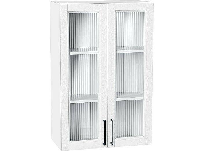 Шкаф верхний с 2-мя остекленными дверцами Сканди White Silkwood/Белый 920*600*320