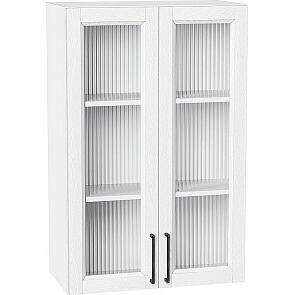 Шкаф верхний с 2-мя остекленными дверцами Сканди White Silkwood/Белый 920*600*320