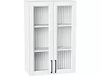 Шкаф верхний с 2-мя остекленными дверцами Сканди White Silkwood/Белый 920*600*320