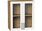 Шкаф верхний с 2-мя остекленными дверцами Сканди White Silkwood/Дуб Вотан 716*600*320