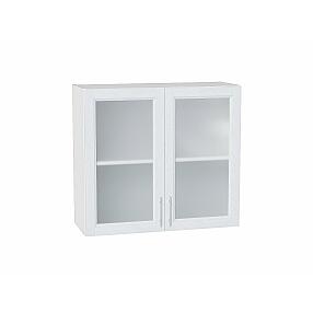 Шкаф верхний с 2-мя остекленными дверцами Сканди White Softwood Белый