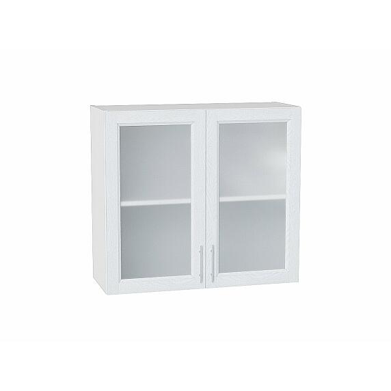 Шкаф верхний с 2-мя остекленными дверцами Сканди White Softwood/Белый 716*800*320