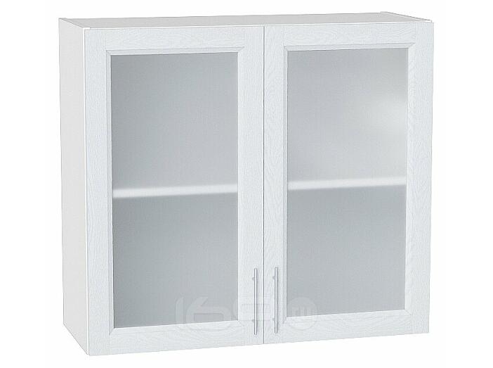 Шкаф верхний с 2-мя остекленными дверцами Сканди White Softwood/Белый 716*800*320