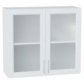 Шкаф верхний с 2-мя остекленными дверцами Сканди White Softwood/Белый 716*800*320
