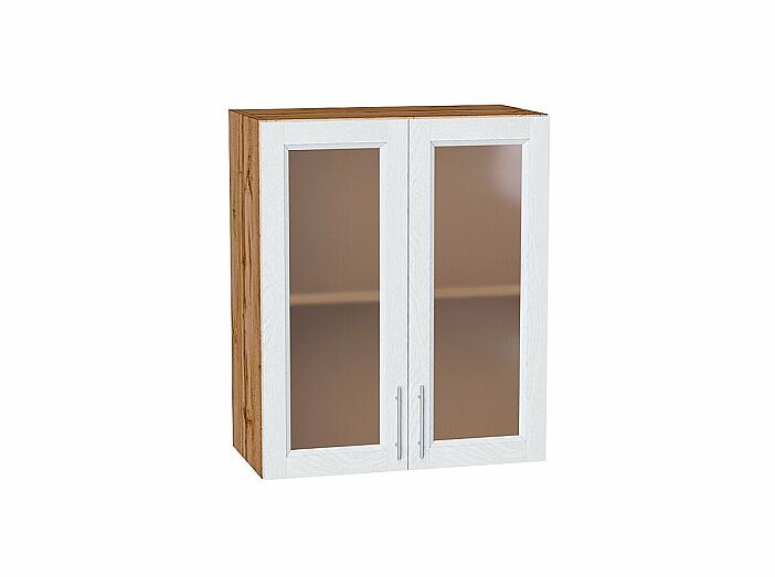 Шкаф верхний с 2-мя остекленными дверцами Сканди White Softwood Дуб Вотан 716*600*320