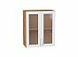 Шкаф верхний с 2-мя остекленными дверцами Сканди White Softwood Дуб Вотан 716*600*320