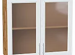 Шкаф верхний с 2-мя остекленными дверцами Сканди White Softwood Дуб Вотан 716*800*320