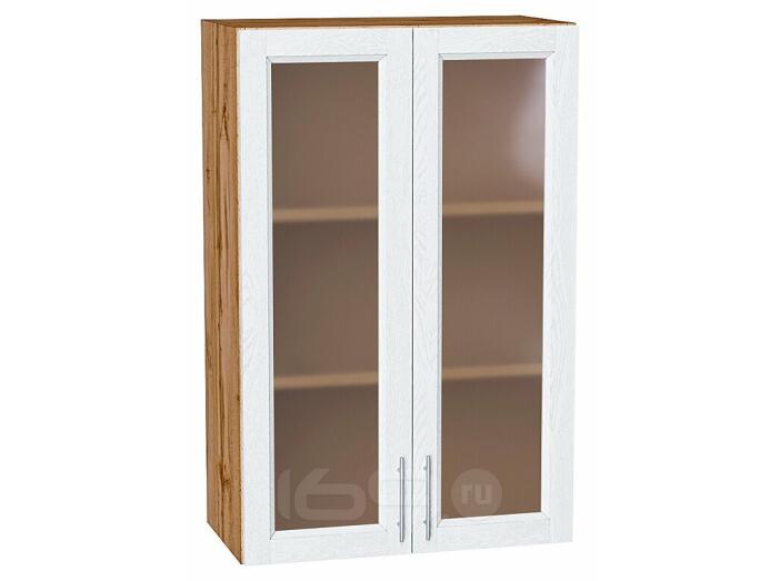Шкаф верхний с 2-мя остекленными дверцами Сканди White Softwood Дуб Вотан 920*600*320
