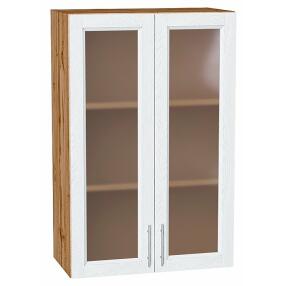 Шкаф верхний с 2-мя остекленными дверцами Сканди White Softwood Дуб Вотан 920*600*320
