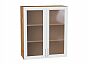 Шкаф верхний с 2-мя остекленными дверцами Сканди White Softwood Дуб Вотан 920*800*320