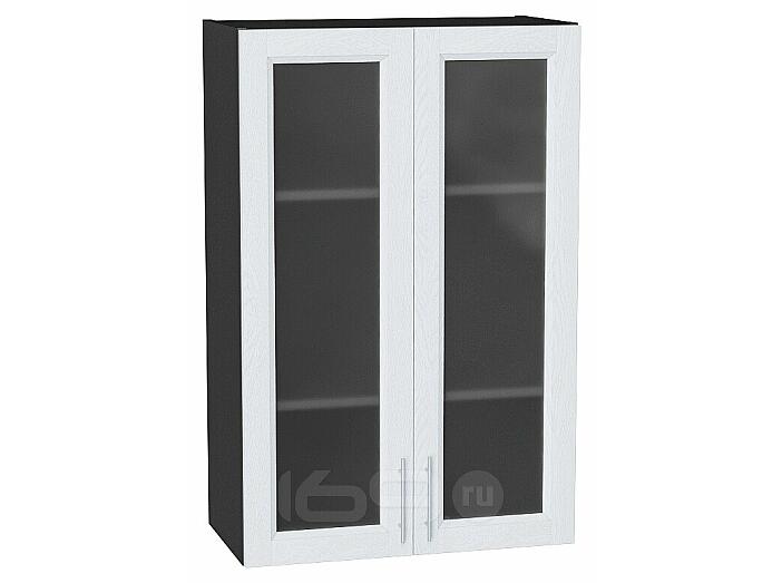 Шкаф верхний с 2-мя остекленными дверцами Сканди White Softwood Graphite