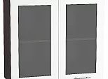 Шкаф верхний с 2-мя остекленными дверцами Валерия-М Белый глянец Graphite 920*800*318