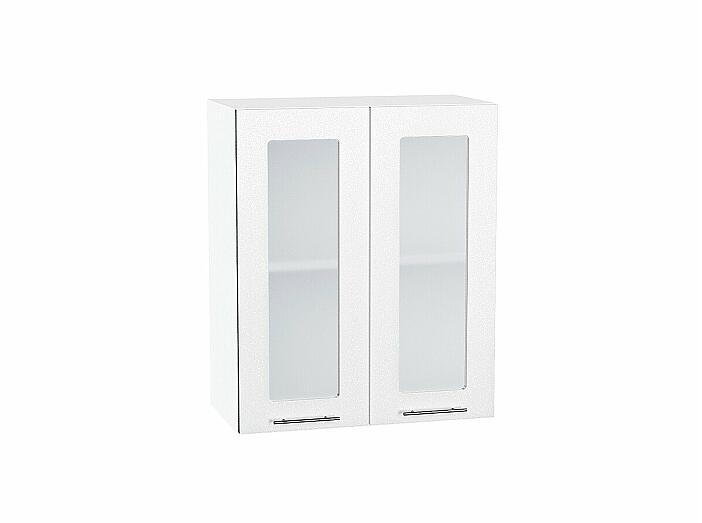 Шкаф верхний с 2-мя остекленными дверцами Валерия-М Белый металлик Белый 716*600*318