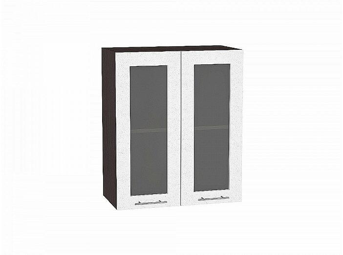 Шкаф верхний с 2-мя остекленными дверцами Валерия-М Белый металлик Graphite
