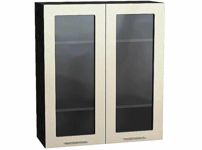 Шкаф верхний с 2-мя остекленными дверцами Валерия-М Бежевый металлик Graphite 920*800*318