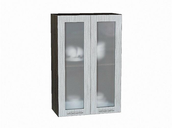 Шкаф верхний с 2-мя остекленными дверцами Валерия-М Серый металлик дождь светлый Graphite