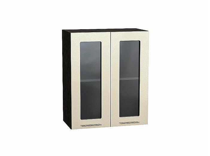 Шкаф верхний с 2-мя остекленными дверцами Валерия-М В 600 Бежевый металлик-Венге