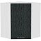 Шкаф верхний угловой Валерия-М ВУ 590 Черный металлик дождь-Белый