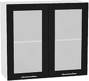 Шкаф верхний с 2-мя остекленными дверцами Валерия-М В 809 | 80 см