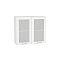 Шкаф верхний с 2-мя остекленными дверцами Валерия-М В 809 Белый металлик-Белый