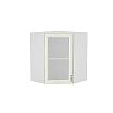 Шкаф верхний угловой остекленный Виктория ВУ 599 Белый сандал-Белый 