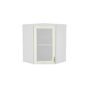 Шкаф верхний угловой остекленный Виктория ВУ 599 Белый сандал-Белый 