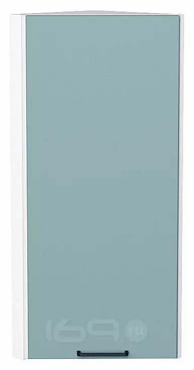 Шкаф верхний торцевой Флэт Grey-green In 2S/Белый 920*300*306