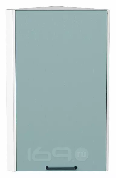 Шкаф верхний торцевой Флэт Grey-green In 2S/Белый 716*300*306