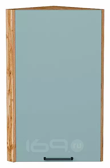 Шкаф верхний торцевой Флэт Grey-green In 2S/Дуб Вотан 716*300*306