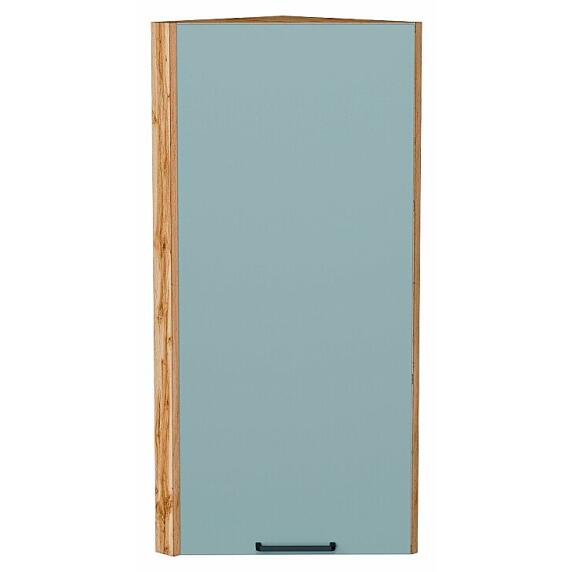 Шкаф верхний торцевой Флэт Grey-green In 2S/Дуб Вотан 920*300*306