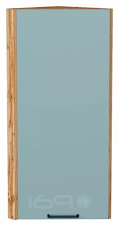 Шкаф верхний торцевой Флэт Grey-green In 2S/Дуб Вотан 920*300*306