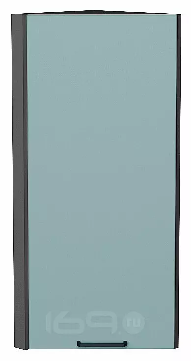 Шкаф верхний торцевой Флэт Grey-green In 2S/Graphite 920*300*306