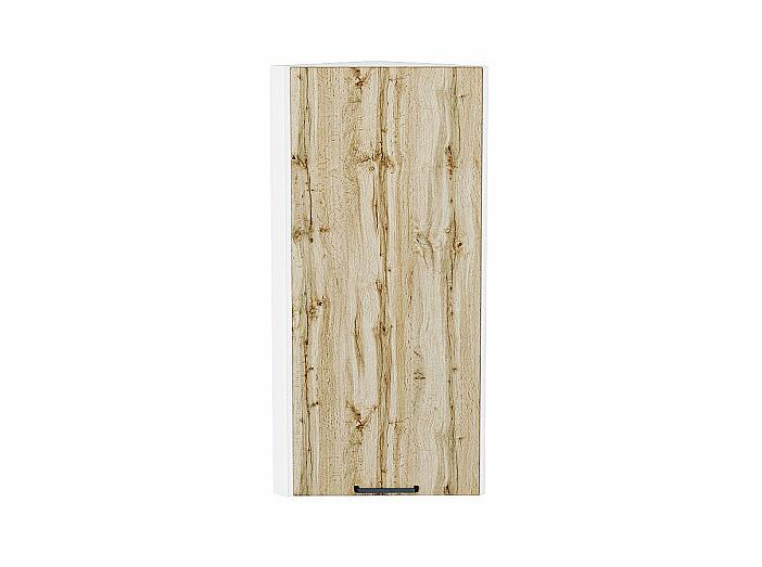Шкаф верхний торцевой Флэт Wotan Oak 2S/Белый 920*300*306