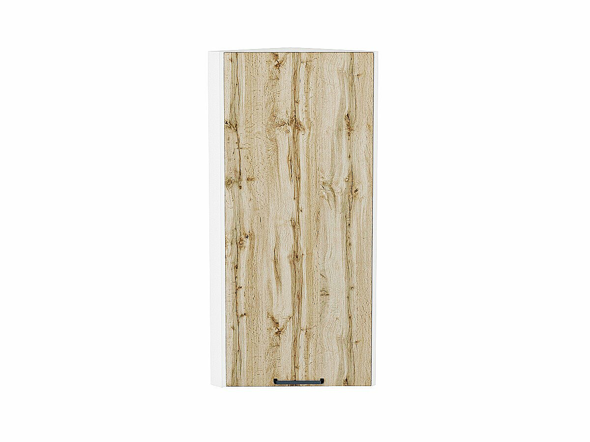 Шкаф верхний торцевой Флэт Wotan Oak 2S/Белый 920*300*306