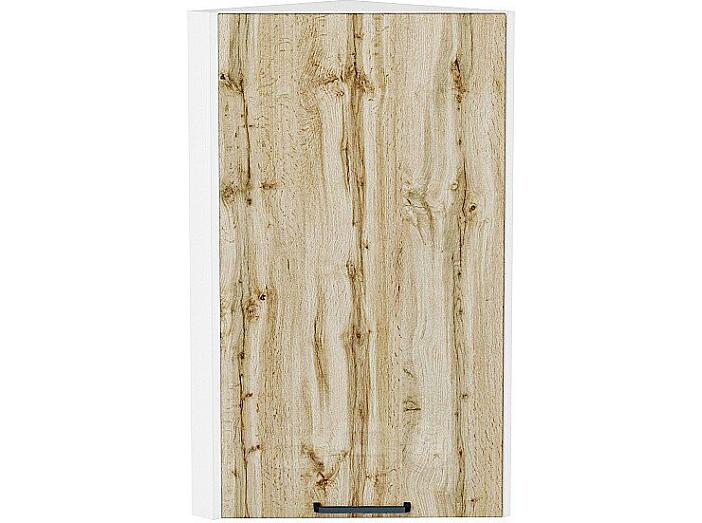 Шкаф верхний торцевой Флэт Wotan Oak 2S/Белый 716*300*306
