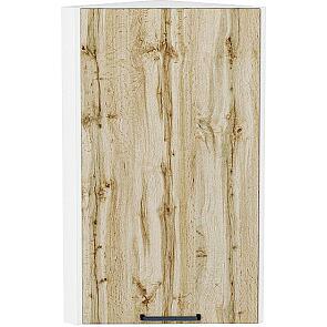 Шкаф верхний торцевой Флэт Wotan Oak 2S/Белый 716*300*306