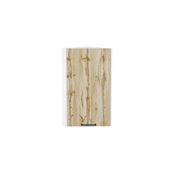 Шкаф верхний торцевой Флэт Wotan Oak 2S/Белый 716*300*306