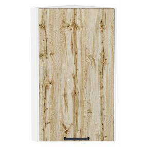 Шкаф верхний торцевой Флэт Wotan Oak 2S/Белый 716*300*306