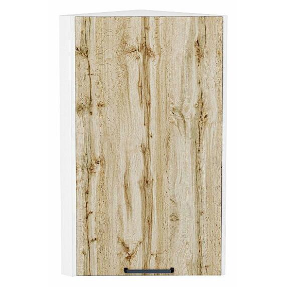Шкаф верхний торцевой Флэт Wotan Oak 2S/Белый 716*300*306