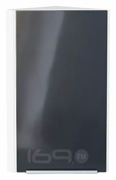 Шкаф верхний торцевой Фьюжн Anthracite Белый 716*300*306