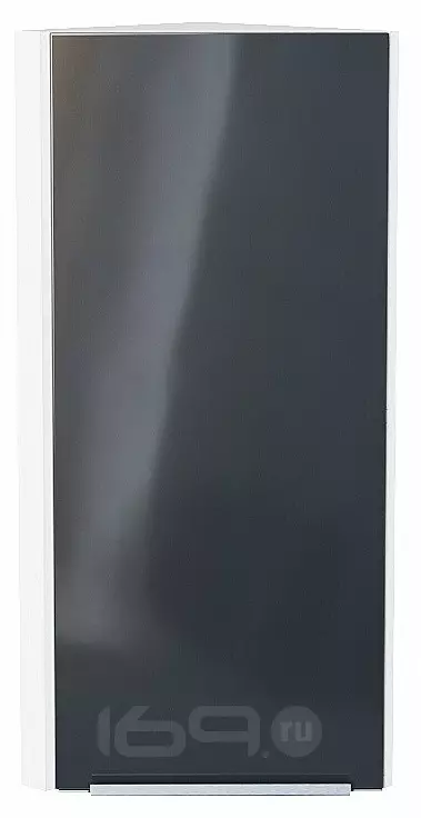 Шкаф верхний торцевой Фьюжн Anthracite Белый 920*300*306