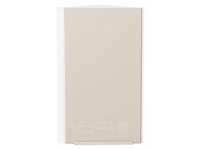 Шкаф верхний торцевой Фьюжн Cream Silk/Белый 716*300*306
