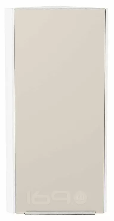 Шкаф верхний торцевой Фьюжн Cream Silk/Белый 920*300*306