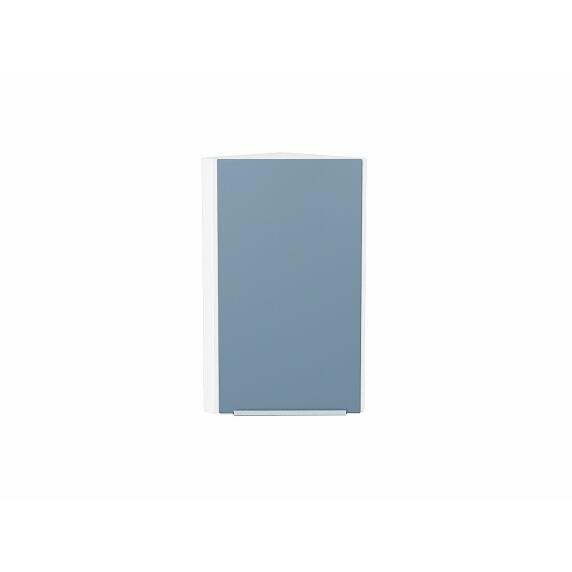 Шкаф верхний торцевой Фьюжн Silky Blue Белый 716*300*306