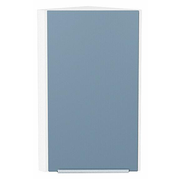 Шкаф верхний торцевой Фьюжн Silky Blue Белый 716*300*306