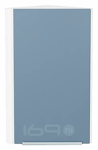 Шкаф верхний торцевой Фьюжн Silky Blue Белый 716*300*306