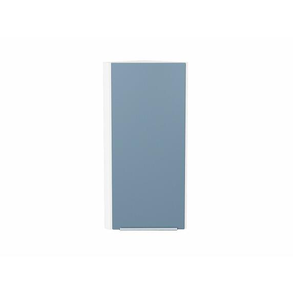 Шкаф верхний торцевой Фьюжн Silky Blue Белый 920*300*306