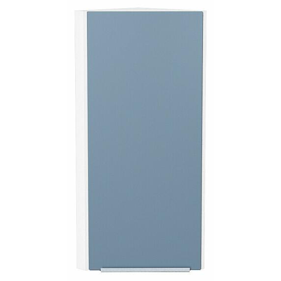 Шкаф верхний торцевой Фьюжн Silky Blue Белый 920*300*306