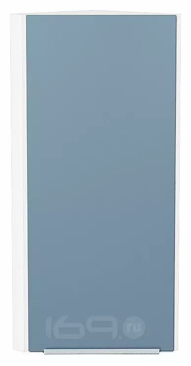 Шкаф верхний торцевой Фьюжн Silky Blue Белый 920*300*306